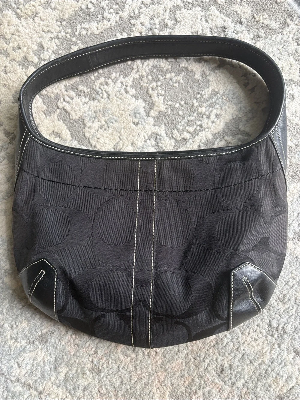 🖤🔥AUTHENTIC VTG COACH Women's Black Logo-Pattern Shoulder Bag